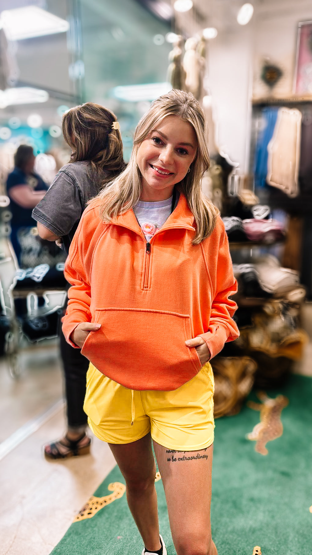 Coral Quarter Zip-Sweatshirts-Dear Me Southern Boutique, located in DeRidder, Louisiana