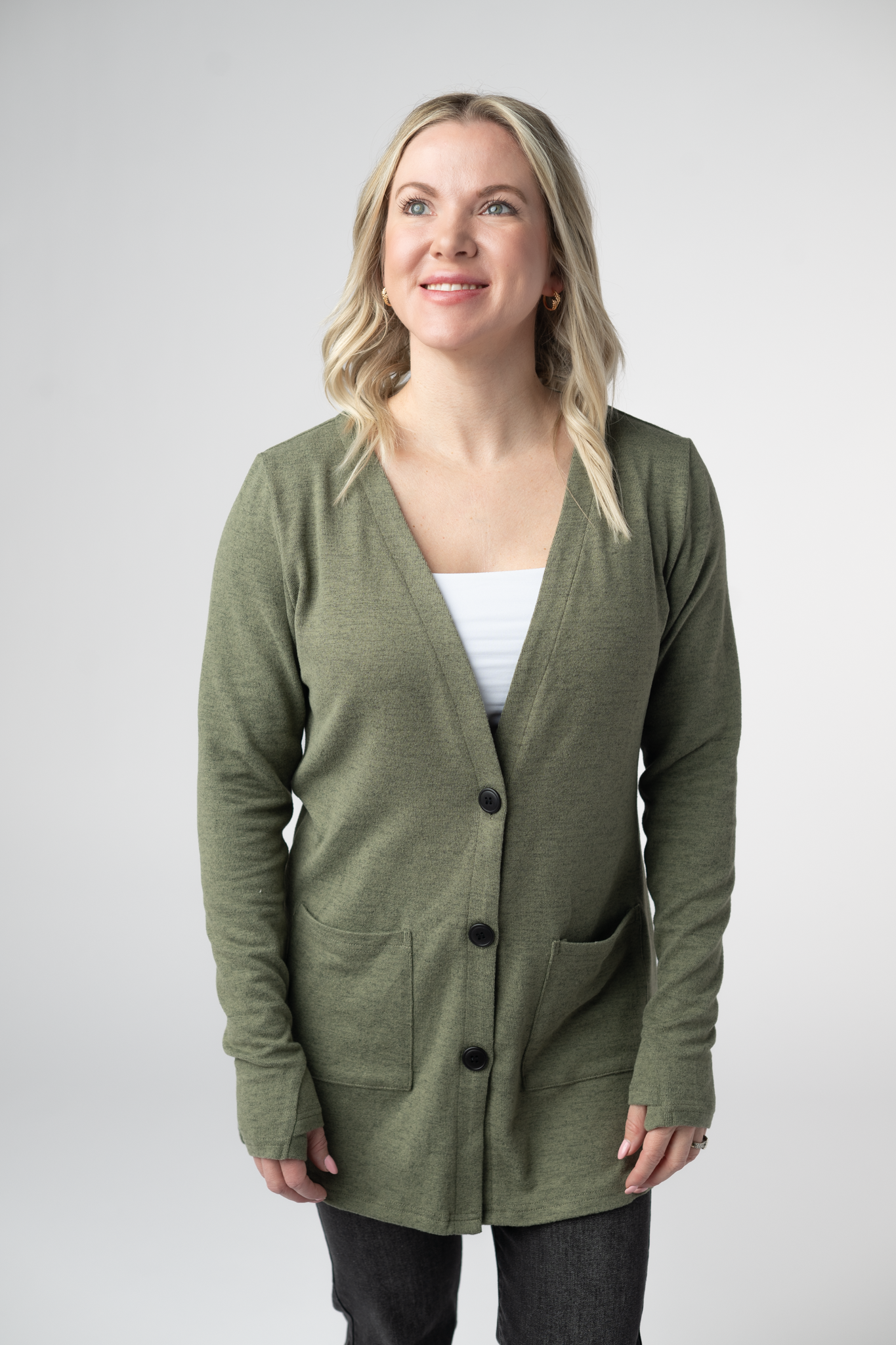 Cori Cardigan - Heathered Olive-Cardigan-Dear Me Southern Boutique, located in DeRidder, Louisiana