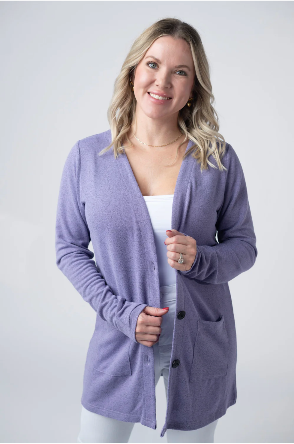 Cori Cardigan - Lavender-Cardigans-Dear Me Southern Boutique, located in DeRidder, Louisiana