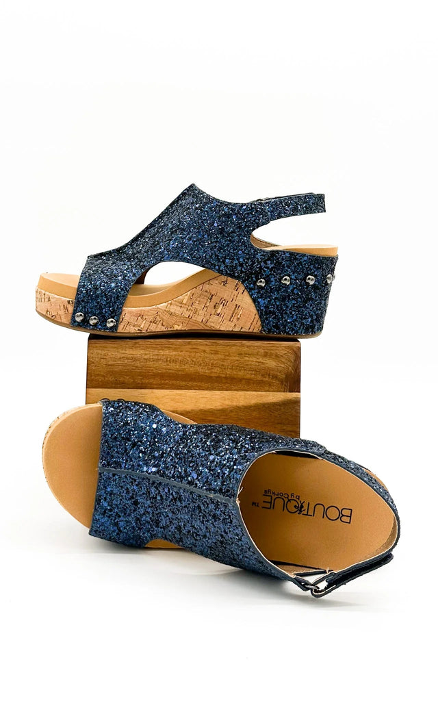 Corky Carley Navy Glitter-Shoes-Dear Me Southern Boutique, located in DeRidder, Louisiana