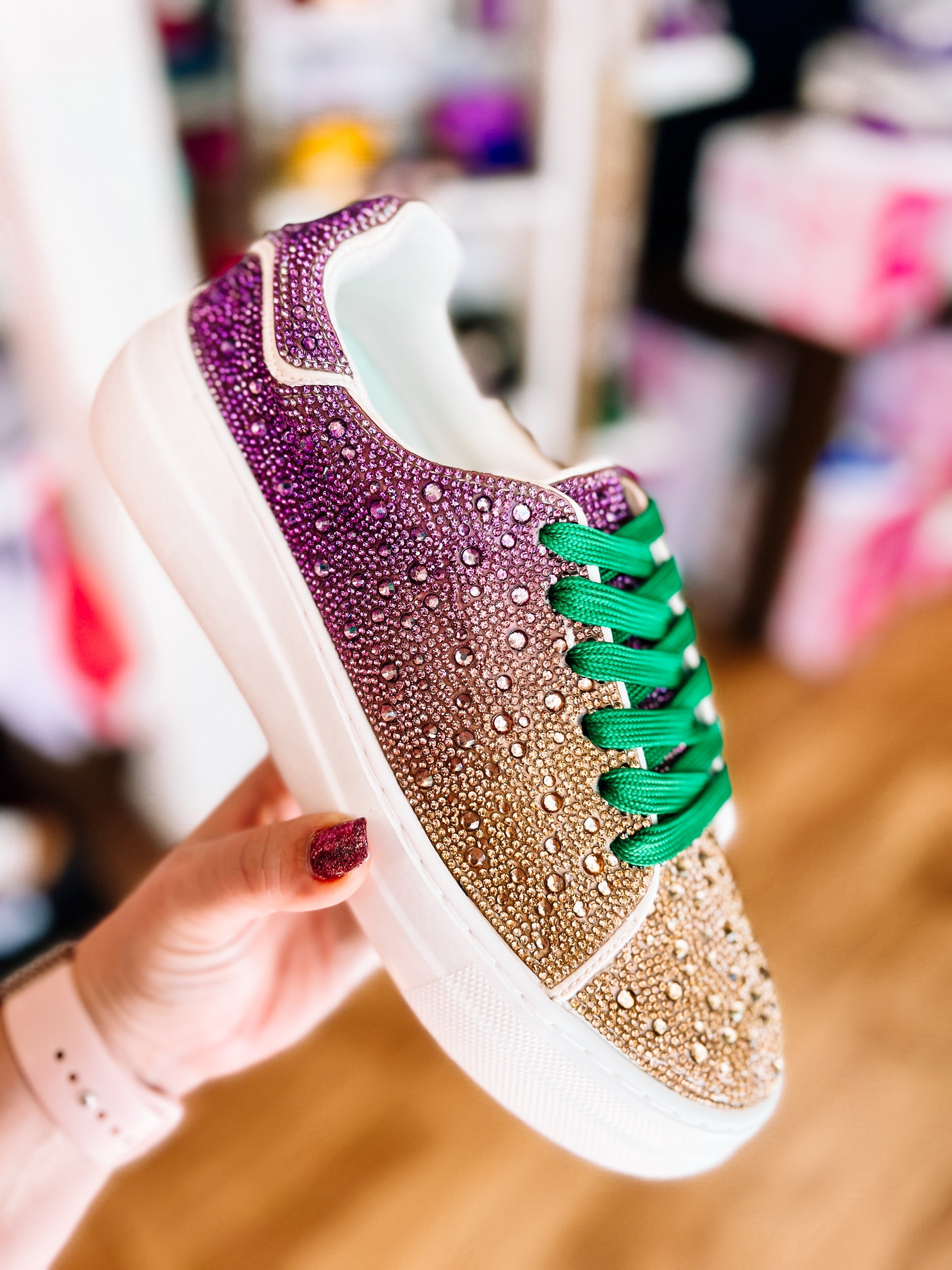 Corkys Bedazzle Sneaker - Gold/Purple Ombre-Sneakers-Dear Me Southern Boutique, located in DeRidder, Louisiana