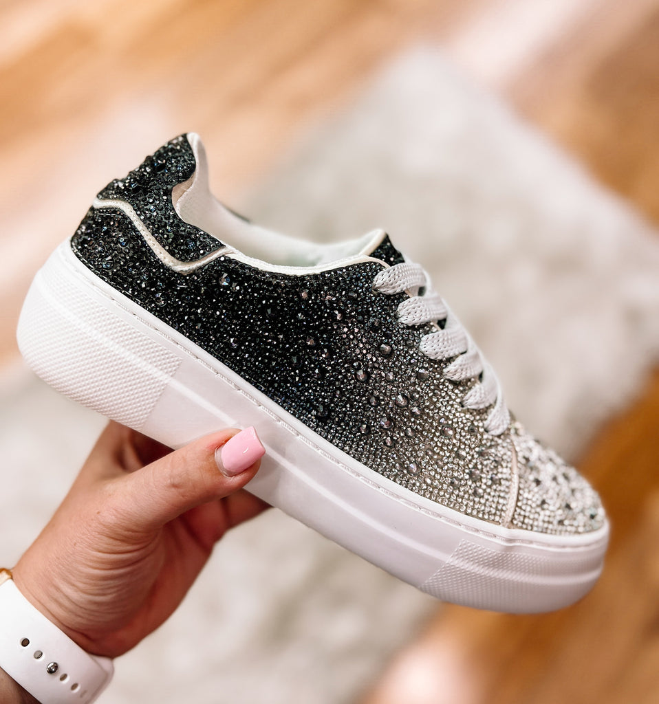 Corkys Bedazzle Sneaker - Silver/Black Ombre-Shoes-Dear Me Southern Boutique, located in DeRidder, Louisiana