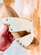 Corky's Bonny Gold Shimmer Wedges-Wedges-Dear Me Southern Boutique, located in DeRidder, Louisiana