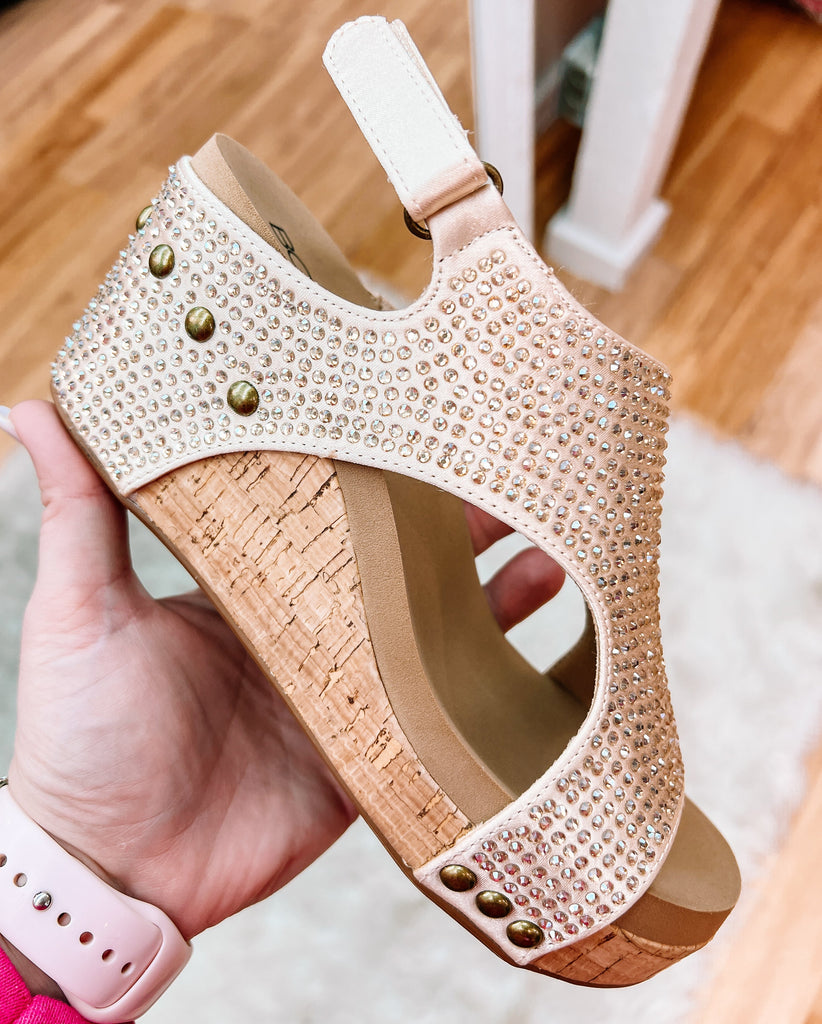 Corkys Carley Champagne Crystals-Shoes-Dear Me Southern Boutique, located in DeRidder, Louisiana
