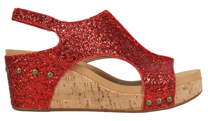 Corkys Carley Red Glitter-Shoes-Dear Me Southern Boutique, located in DeRidder, Louisiana