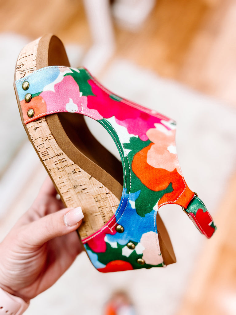 Corkys Floral Carley Wedges-Shoes-Dear Me Southern Boutique, located in DeRidder, Louisiana