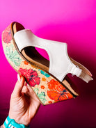 Corkys Freddie Wedges - White Floral-Shoes-Dear Me Southern Boutique, located in DeRidder, Louisiana