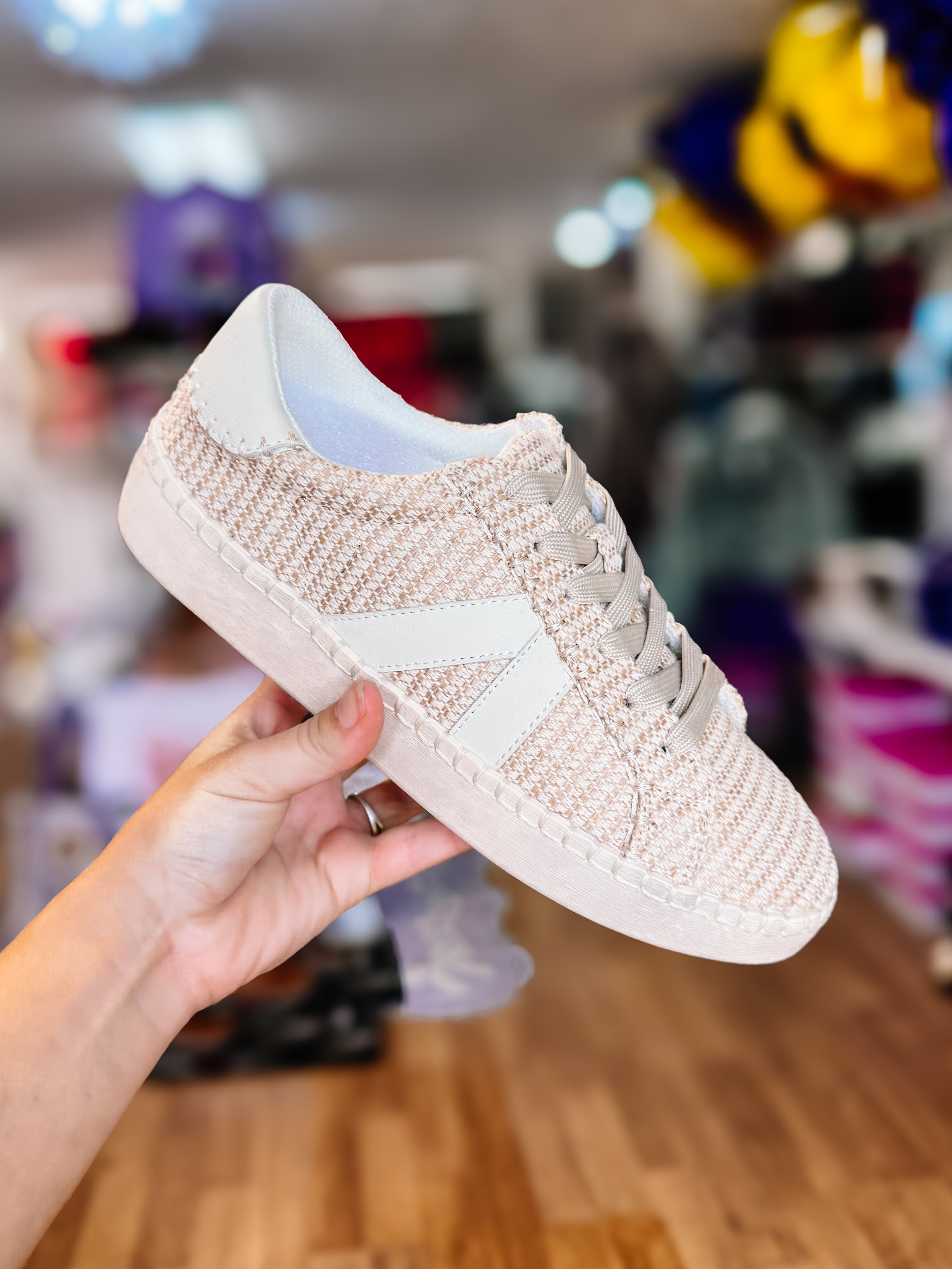 Corkys Friend Zone Sneakers - White Woven Combo-Sneakers-Dear Me Southern Boutique, located in DeRidder, Louisiana