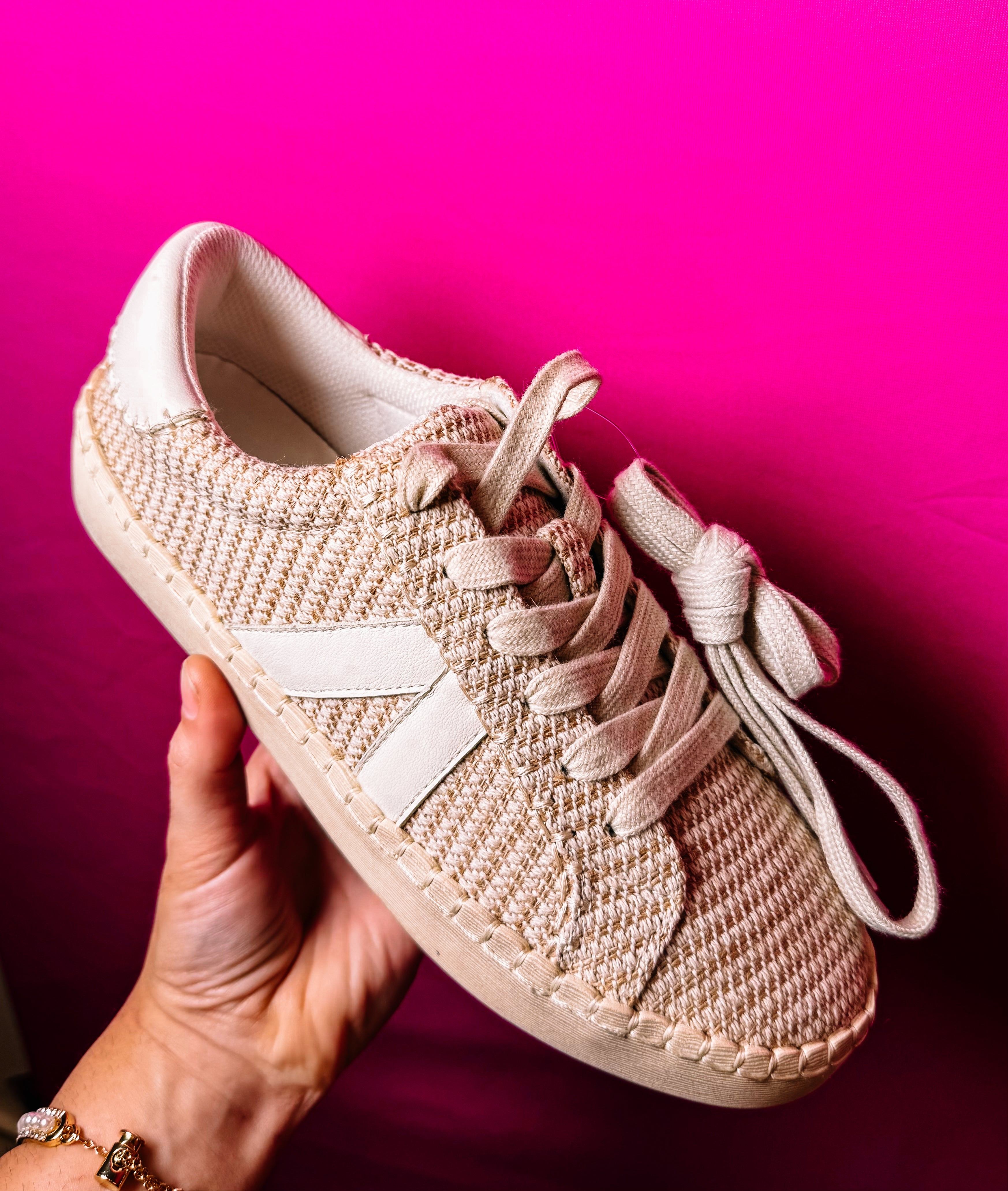 Corkys Friend Zone Sneakers - White Woven Combo-Sneakers-Dear Me Southern Boutique, located in DeRidder, Louisiana