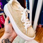 Corkys Glaring Sneaker - Gold Glitter-Sneakers-Dear Me Southern Boutique, located in DeRidder, Louisiana