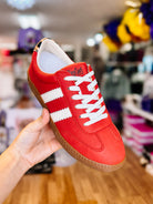 Corkys Heads Up Sneakers- Red/White-Sandals-Dear Me Southern Boutique, located in DeRidder, Louisiana
