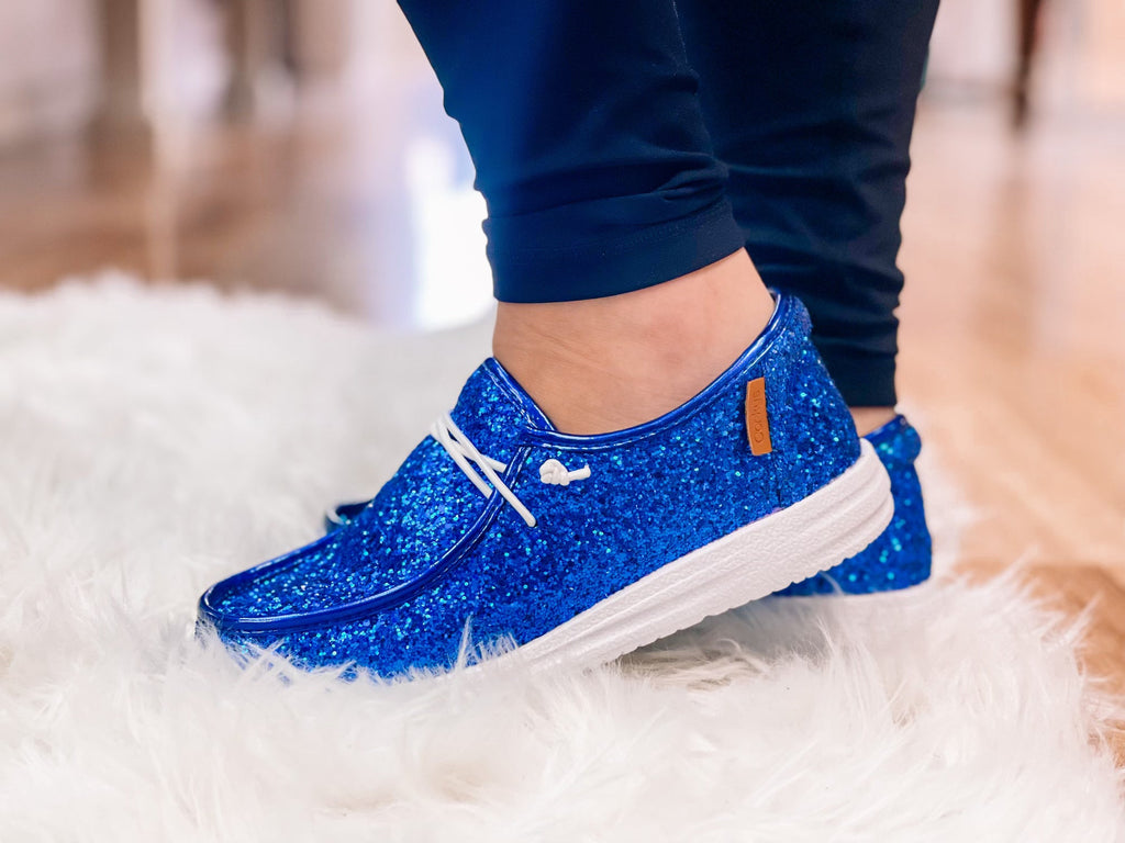 Corkys Kayak - Electric Blue Glitter-Shoes-Dear Me Southern Boutique, located in DeRidder, Louisiana