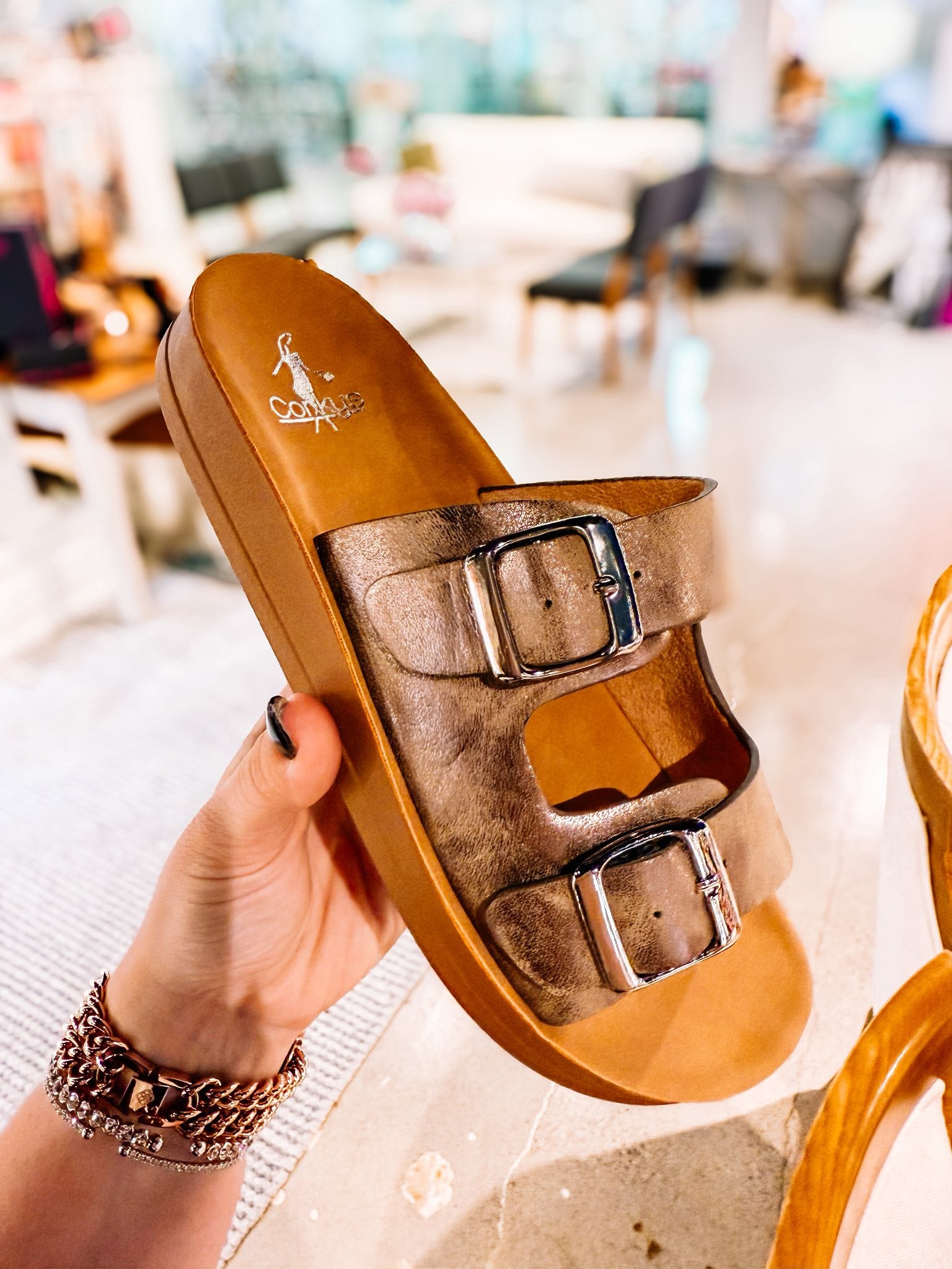 Corky's Let's Be Real Sandal - Bronze-Sandals-Dear Me Southern Boutique, located in DeRidder, Louisiana