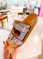 Corky's Let's Be Real Sandals - Black Rhinestone-Sandals-Dear Me Southern Boutique, located in DeRidder, Louisiana