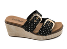 Corkys Manifest - Black/White Polka Dot Wedges-Wedges-Dear Me Southern Boutique, located in DeRidder, Louisiana