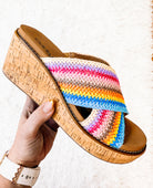 Corkys Peace Out Wedges - Multi-Wedges-Dear Me Southern Boutique, located in DeRidder, Louisiana