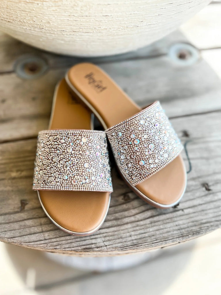 Corkys Pizzazz Clear Jewel Flats-Shoes-Dear Me Southern Boutique, located in DeRidder, Louisiana
