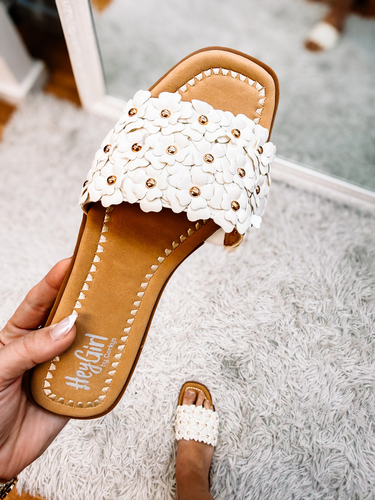 Corkys Spring Fever Sandals- White-Shoes-Dear Me Southern Boutique, located in DeRidder, Louisiana