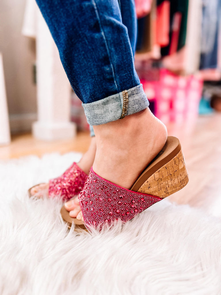 Corky's Sunlight Jewel Wedges - Pink-Shoes-Dear Me Southern Boutique, located in DeRidder, Louisiana