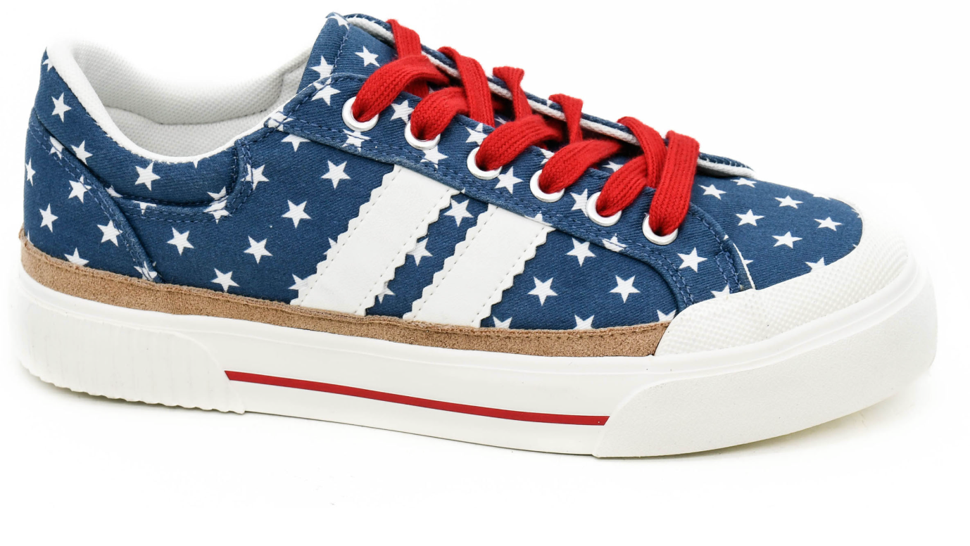 Corkys That's Her Blue with White Stars-Sneakers-Dear Me Southern Boutique, located in DeRidder, Louisiana