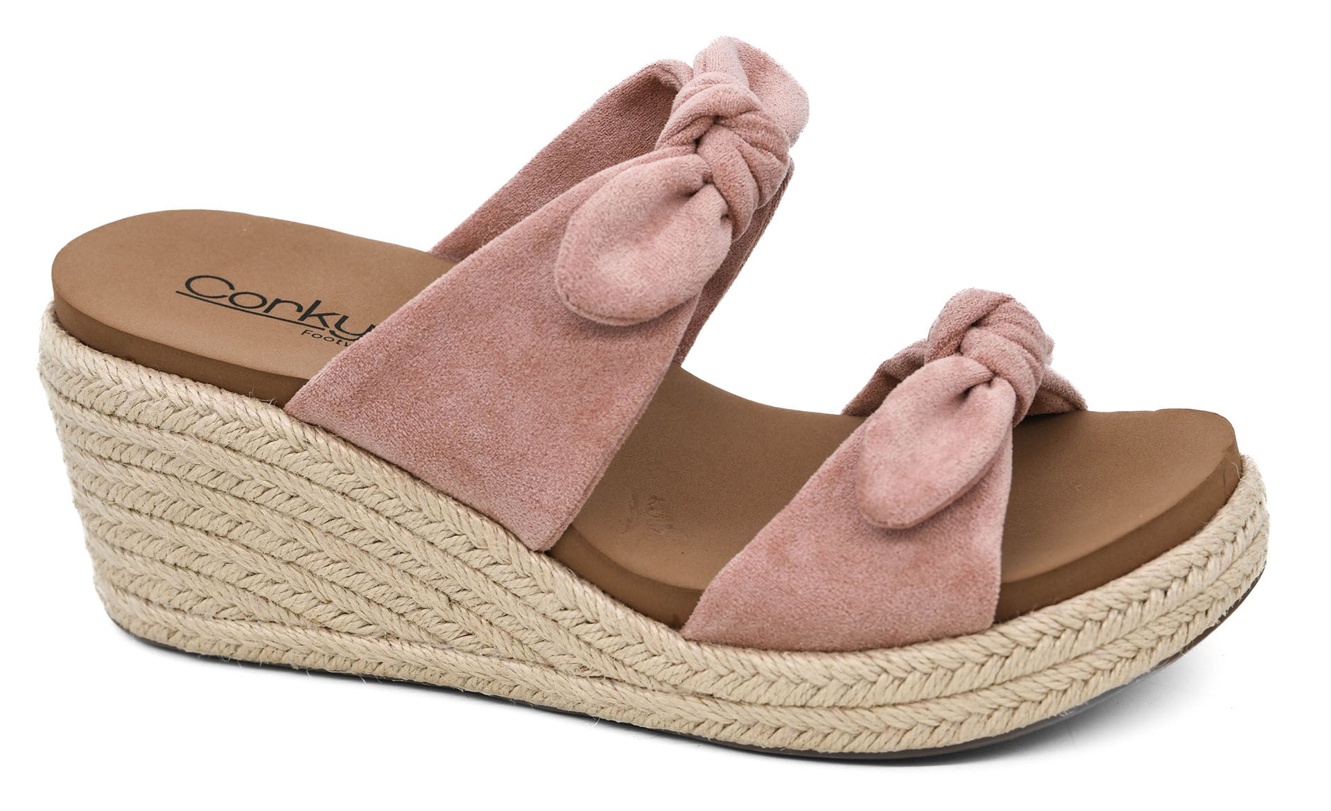 Corkys Tie The Knot Wedges - Blush-Wedges-Dear Me Southern Boutique, located in DeRidder, Louisiana