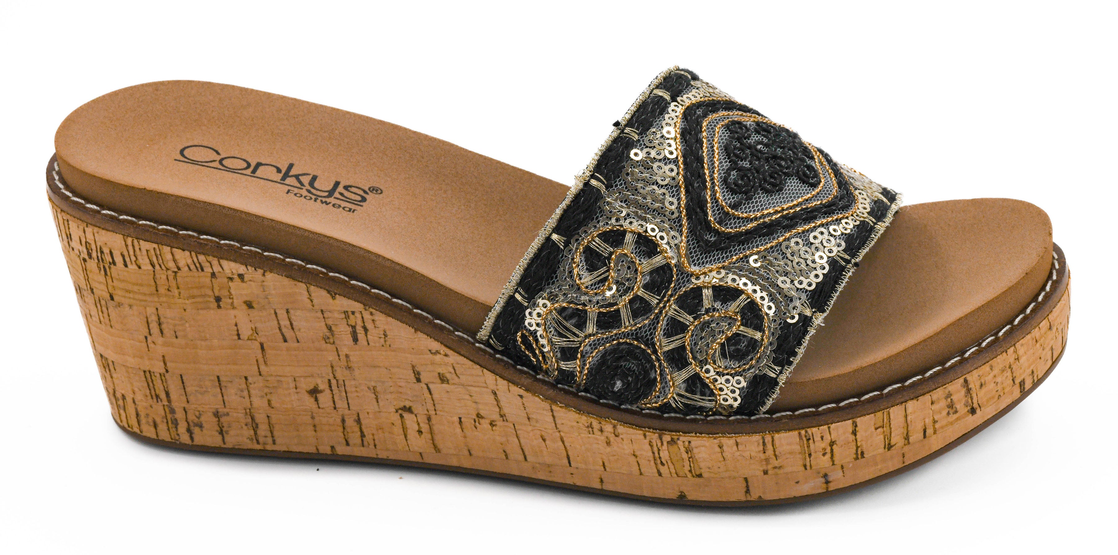 Corkys Wanderlust Wedges - Black-Wedges-Dear Me Southern Boutique, located in DeRidder, Louisiana