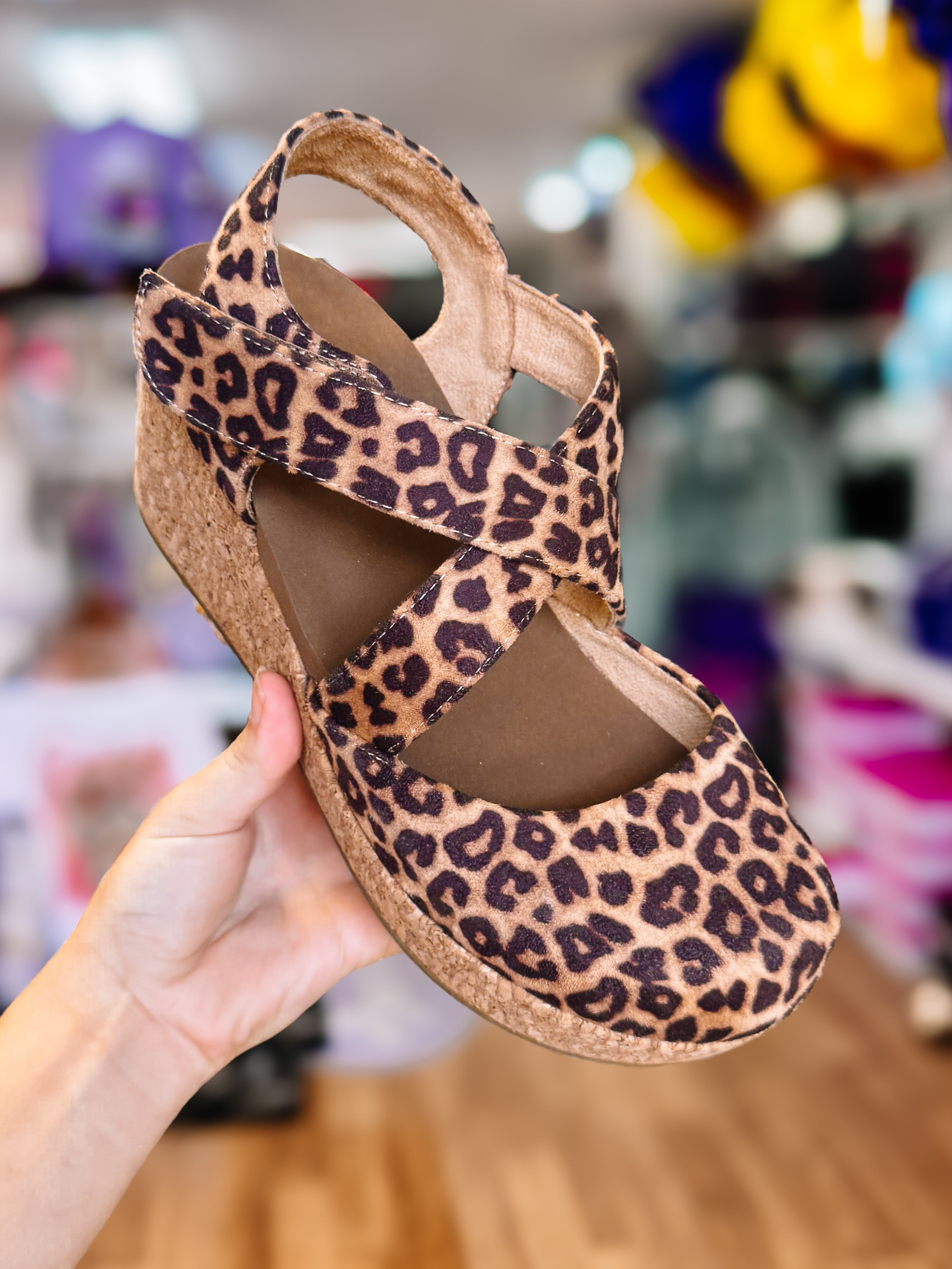 Corkys What's the Rush Wedges- Leopard-Sandals-Dear Me Southern Boutique, located in DeRidder, Louisiana