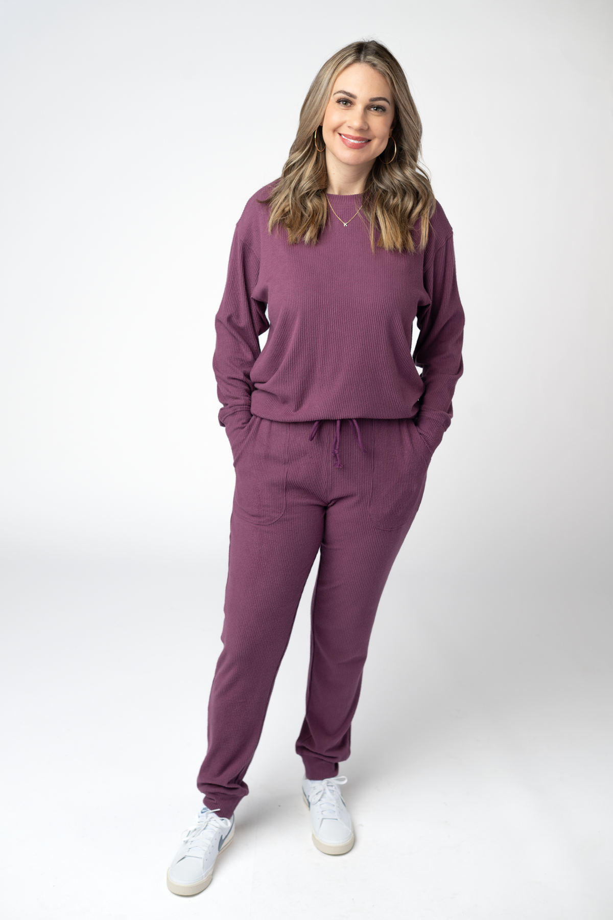 Corrine Joggers - Plum-Loungewear/Pajamas-Dear Me Southern Boutique, located in DeRidder, Louisiana