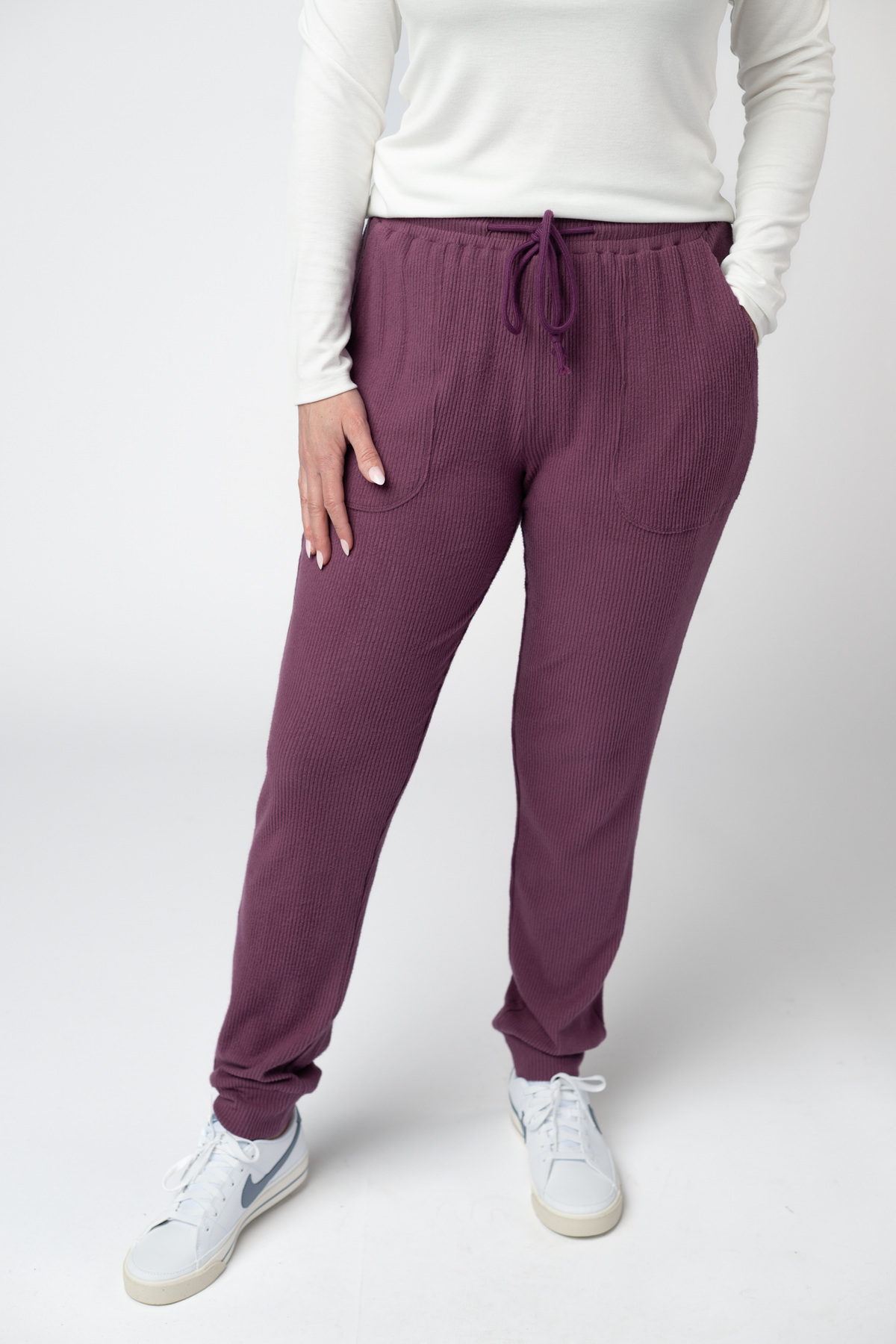 Corrine Joggers - Plum-Loungewear/Pajamas-Dear Me Southern Boutique, located in DeRidder, Louisiana