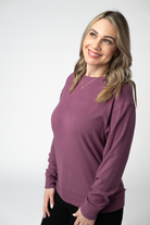 Corrine Ribbed Pullover Top - Plum-Pullover-Dear Me Southern Boutique, located in DeRidder, Louisiana