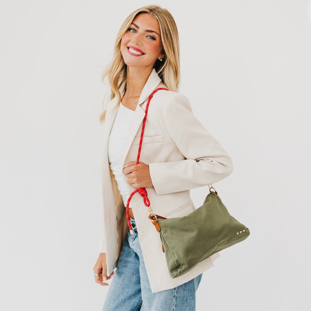 Cosette Canvas Shoulder Bag-Presales-Dear Me Southern Boutique, located in DeRidder, Louisiana