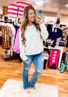 Cozy Confetti Sweater - White-Sweaters-Dear Me Southern Boutique, located in DeRidder, Louisiana