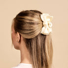 Cream - Mini Satin Bougie Bow Claw Clip-Hair Clips-Dear Me Southern Boutique, located in DeRidder, Louisiana