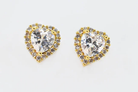 Crystal Heart Studs - Gold-Earrings-Dear Me Southern Boutique, located in DeRidder, Louisiana