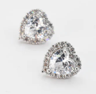 Crystal Heart Studs - Silver-Earrings-Dear Me Southern Boutique, located in DeRidder, Louisiana