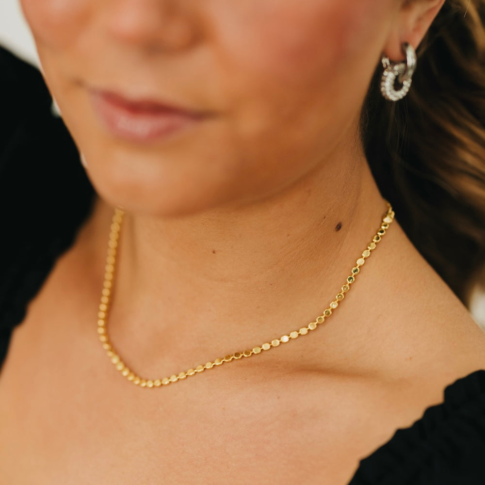 Dakota Disc Chain Necklace - WATERPROOF-Presales-Dear Me Southern Boutique, located in DeRidder, Louisiana