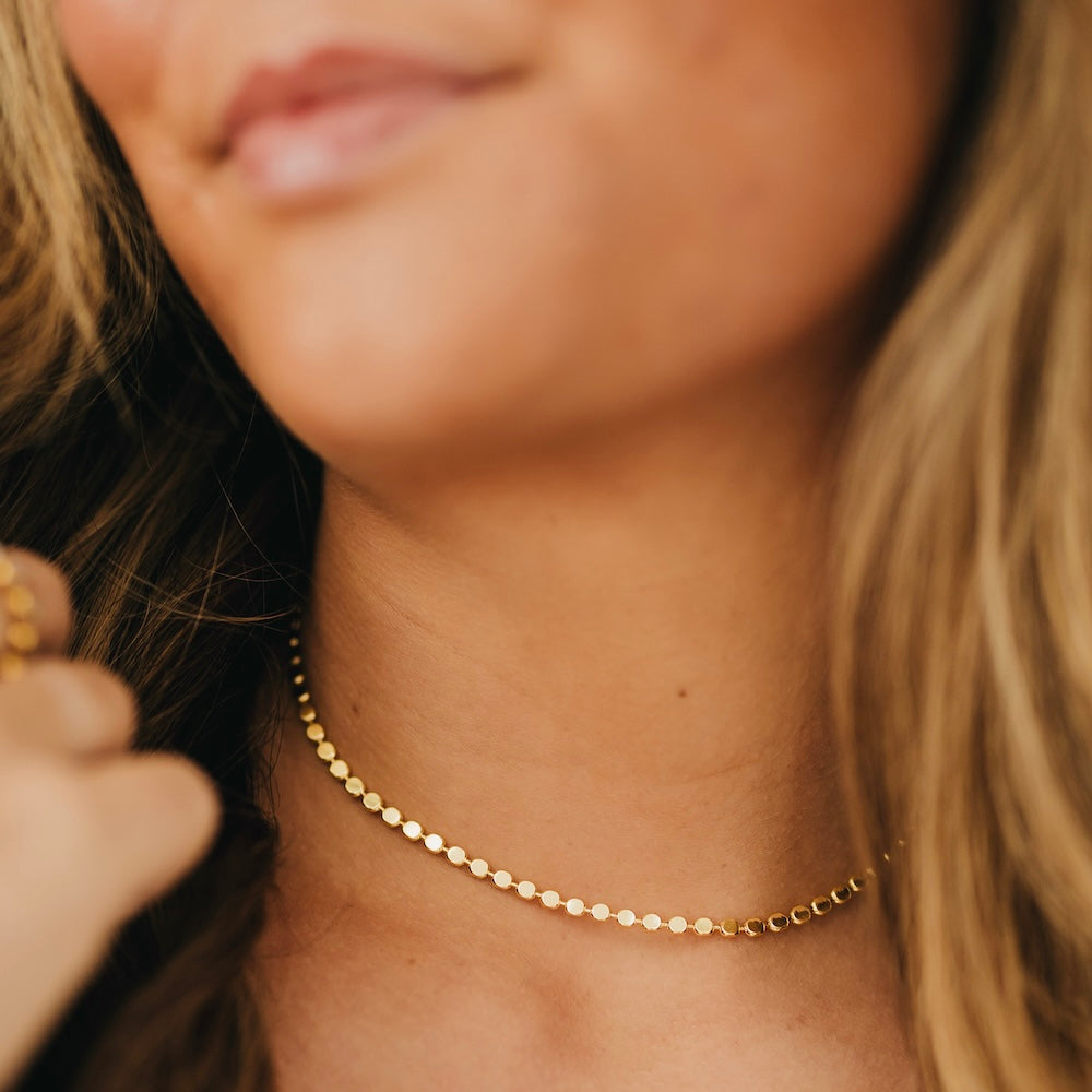 Dakota Disc Chain Necklace - WATERPROOF-Presales-Dear Me Southern Boutique, located in DeRidder, Louisiana