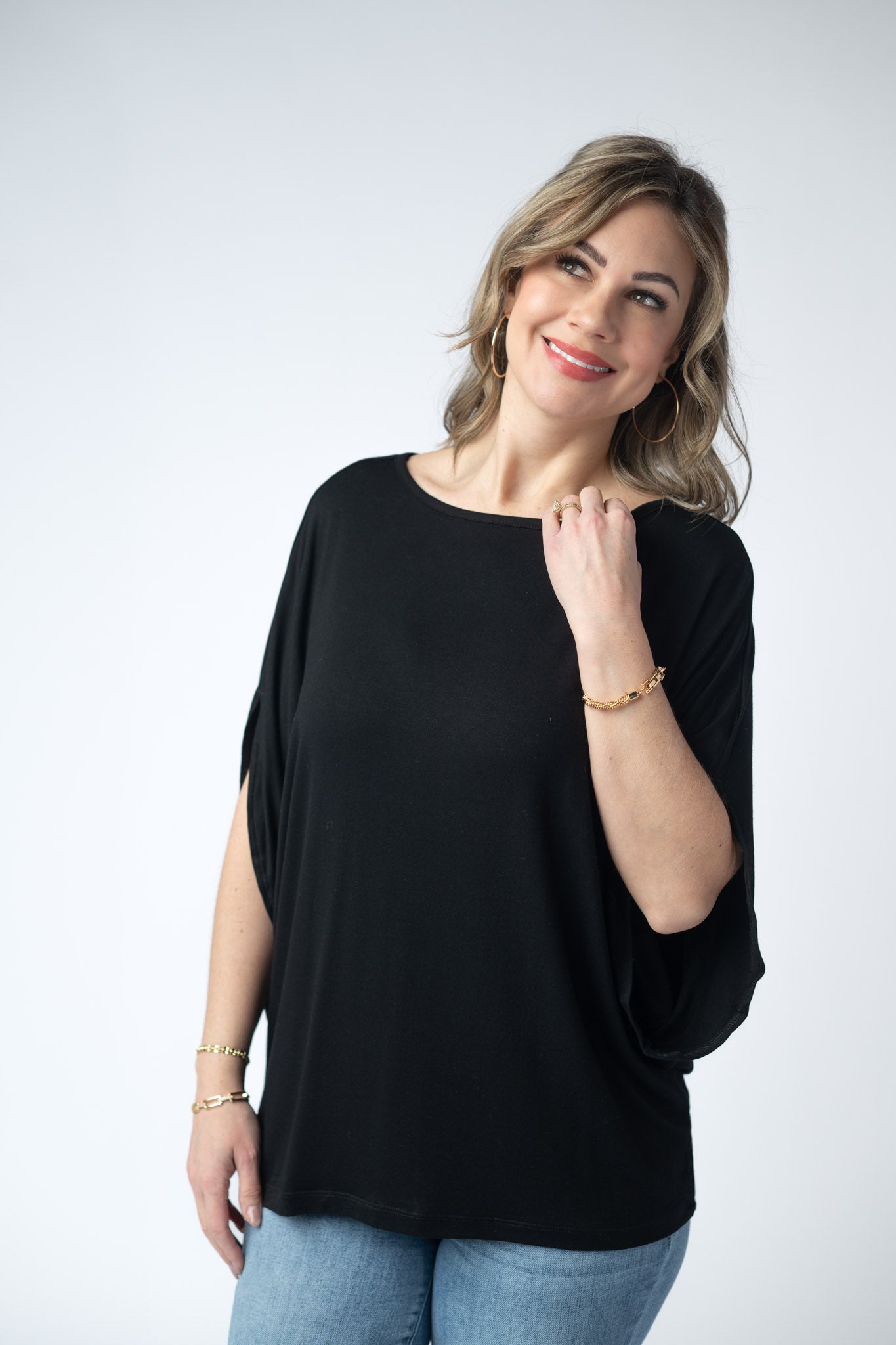 Darcy Dolman Top - Black-Dear Me Southern Boutique, located in DeRidder, Louisiana