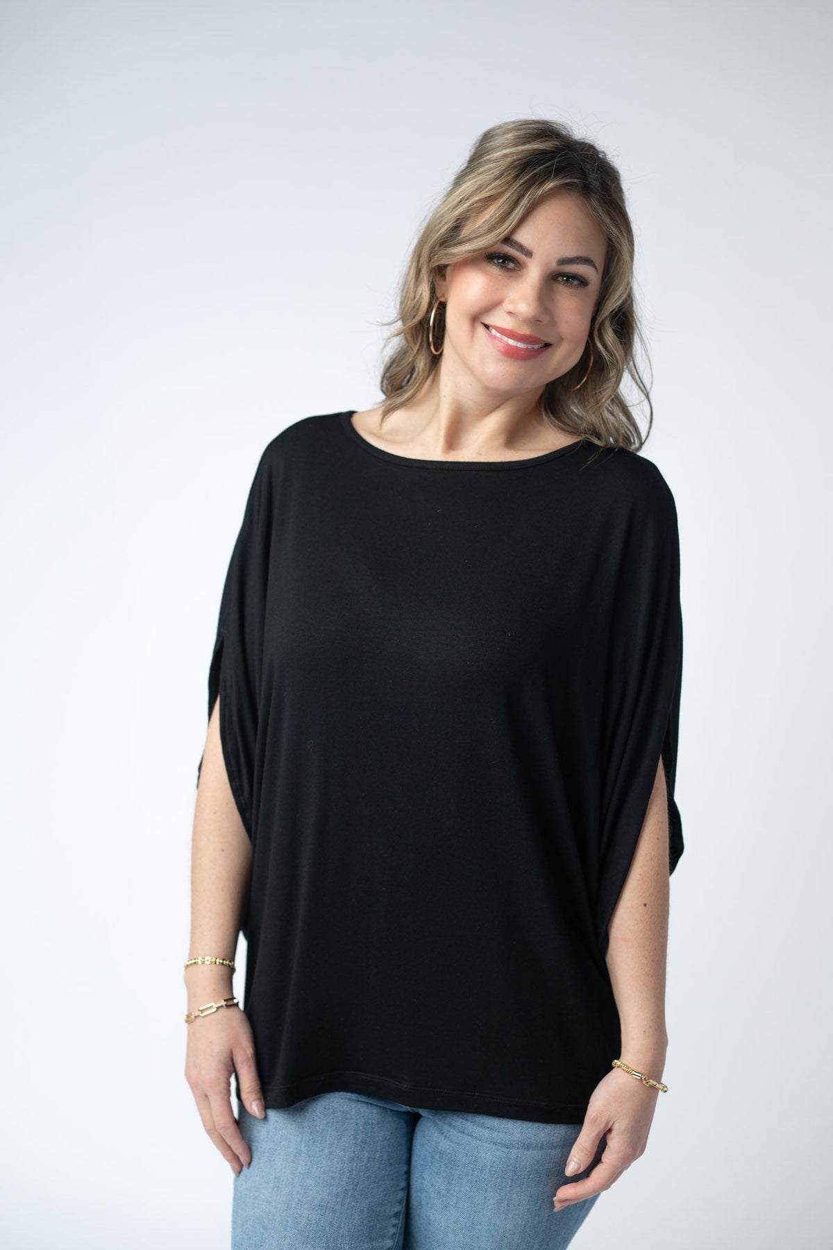 Darcy Dolman Top - Black-Dear Me Southern Boutique, located in DeRidder, Louisiana