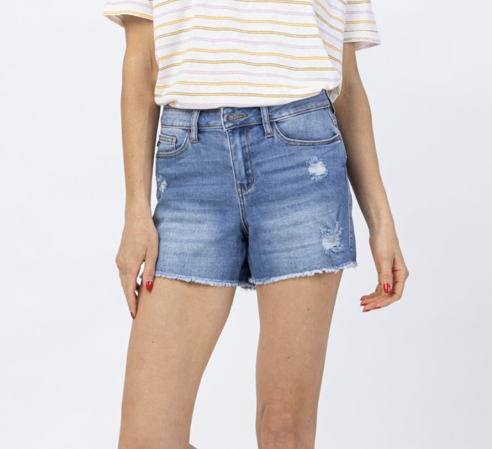 Darling Days Judy Blue Shorts-Shorts/Skirts/Skorts-Dear Me Southern Boutique, located in DeRidder, Louisiana