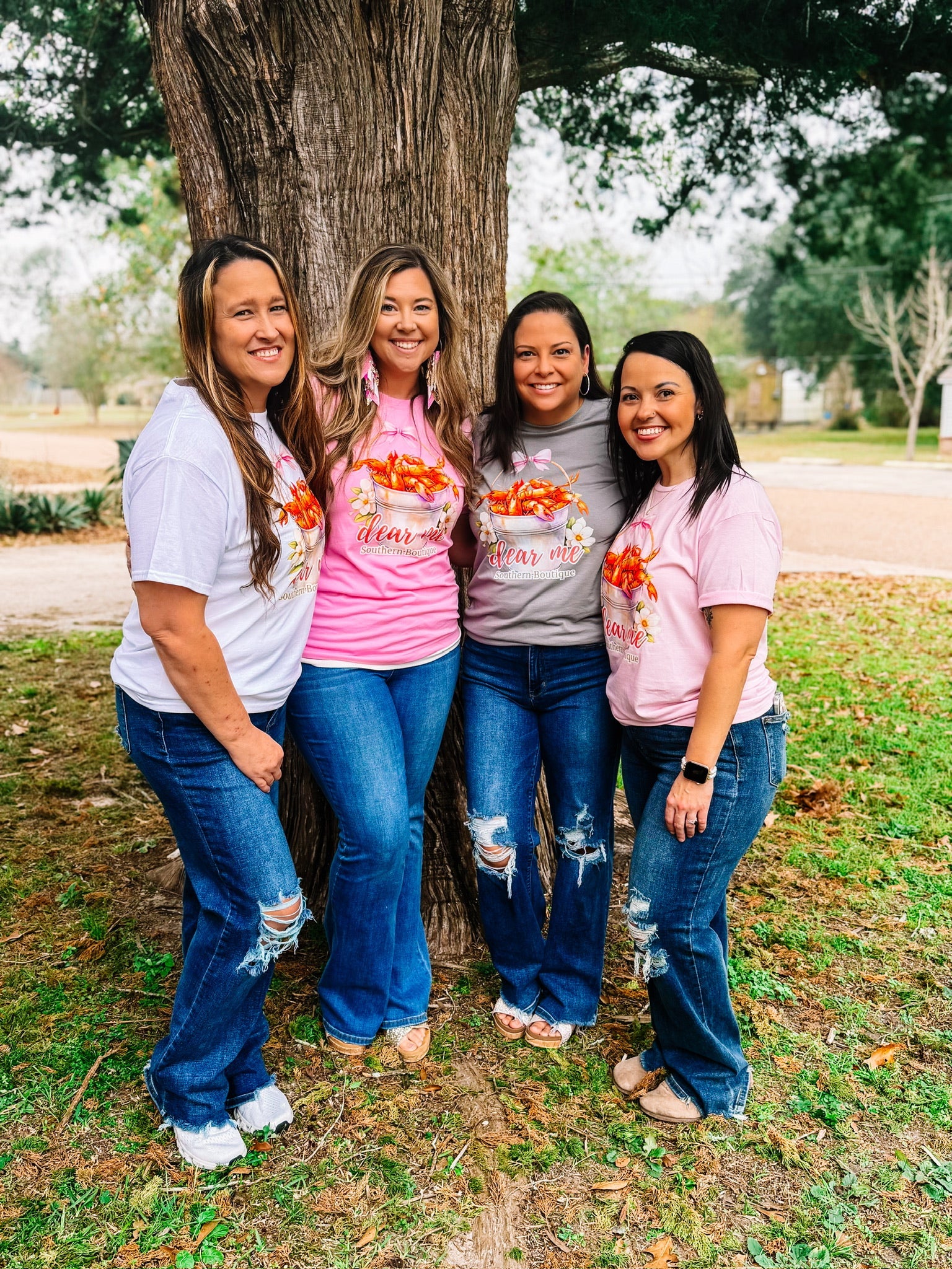 Dear Me Cutesy Crawfish Tee-Graphic Tops-Dear Me Southern Boutique, located in DeRidder, Louisiana