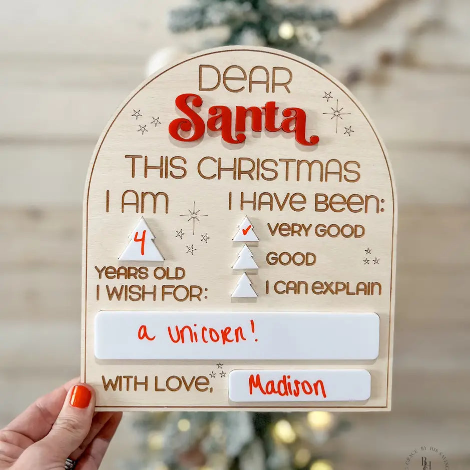 Dear Santa Reusable Dry Erase Board-Gifts-Dear Me Southern Boutique, located in DeRidder, Louisiana
