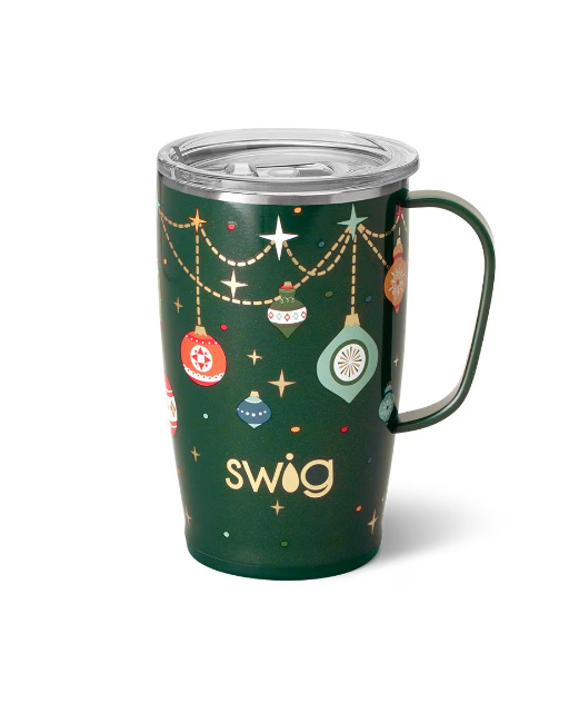 Deck The Halls Swig Travel Mug 18oz-Travel Mugs-Dear Me Southern Boutique, located in DeRidder, Louisiana