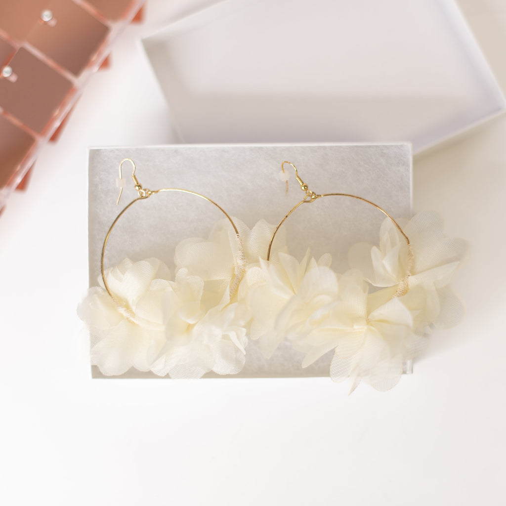 Delilah Floral Hoops-Earrings-Dear Me Southern Boutique, located in DeRidder, Louisiana