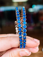 Destin Crystal Bangle - Gold Metal-Bracelets-Dear Me Southern Boutique, located in DeRidder, Louisiana