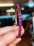 Destin Crystal Bangle - Chocolate Gold Metal-Bracelets-Dear Me Southern Boutique, located in DeRidder, Louisiana