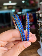 Destin Crystal Bangle - Silver Metal-Bracelets-Dear Me Southern Boutique, located in DeRidder, Louisiana