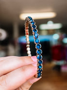Destin Crystal Bangle - Chocolate Gold Metal-Bracelets-Dear Me Southern Boutique, located in DeRidder, Louisiana