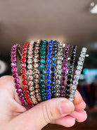Destin Crystal Bangle - Chocolate Gold Metal-Bracelets-Dear Me Southern Boutique, located in DeRidder, Louisiana