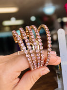 Destin Crystal Bangle - Silver Metal-Bracelets-Dear Me Southern Boutique, located in DeRidder, Louisiana